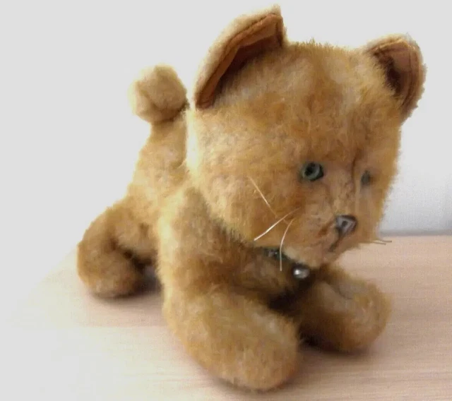 VINTAGE REAL SOFT Toys Watford Ginger Kitten Cat Green Eyes £12.00