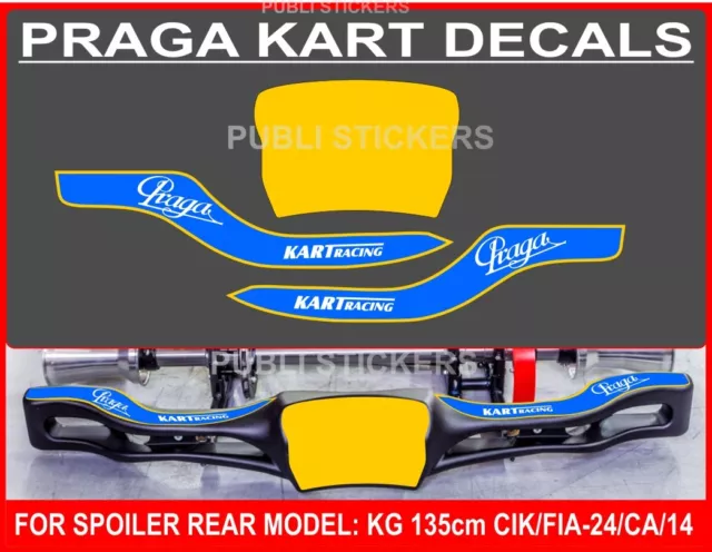 ADESIVI "PRAGA KART RACING" DECALS SPOILER REAR MODEL KG 135cm CIK/FIA-24/CA/14