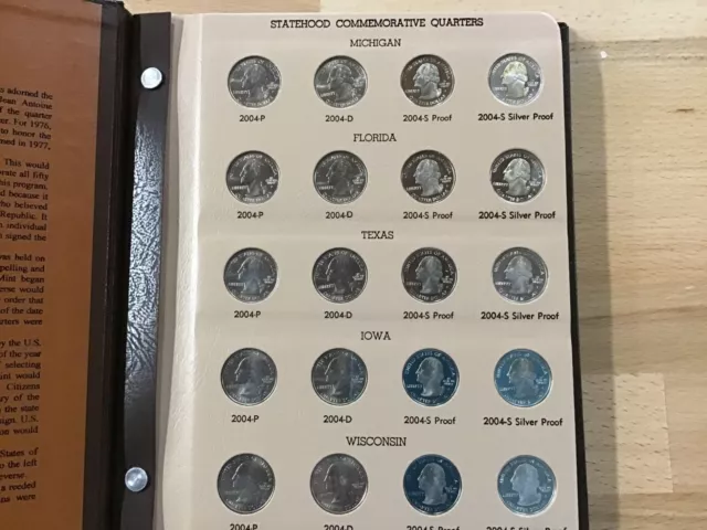 1999-2008PDS & Silver Statehood Quarter Complete 200 Coin Set in Dansco SS0146