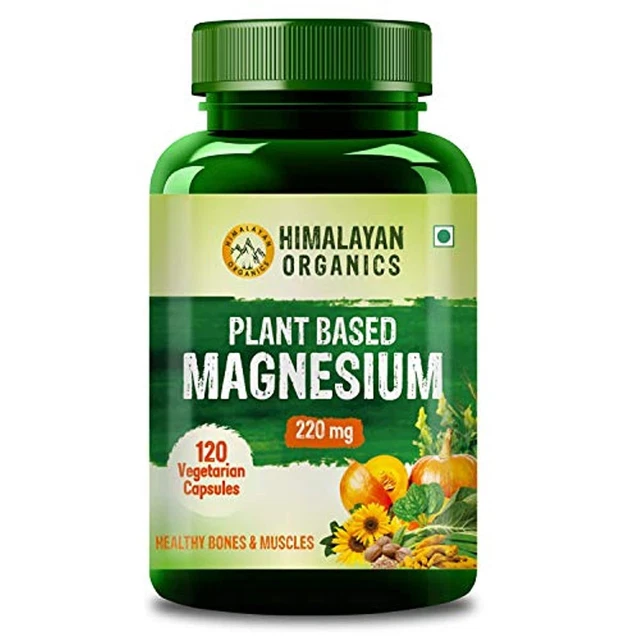 Himalayan Organics Plant Based Magnesium from Spirulina, Wheatgrass, Moringa 120