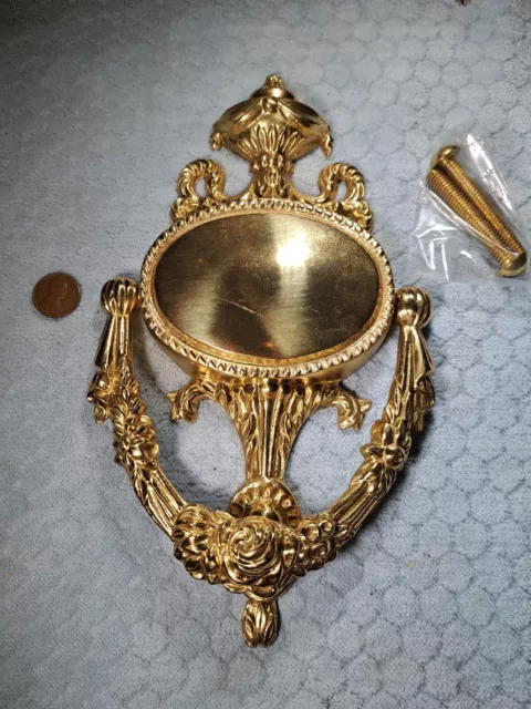 Ornate Brass Door Knocker NOS Vintage