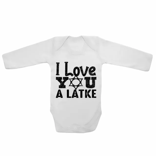 Long Sleeve Unisex Baby Vest Funny Bodysuits - I Love You Latke