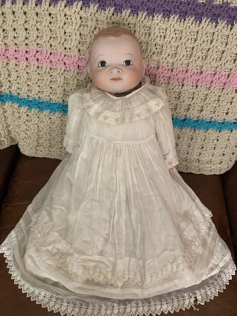Vtg 18"  BYE LO baby GRACE S.PUTNAM bisque/porcelain head hands DOLL cloth body