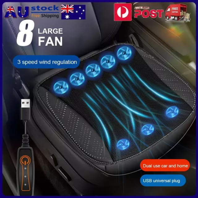 Summer Car Cooling Cushion Mesh USB Plug-in Air Flow Seat Cushion (Black)