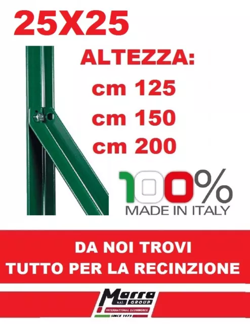 10 Pz Saetta Verde  L Palo Paletto Ferro Zincato Paletti  Recinzione Rete Italy