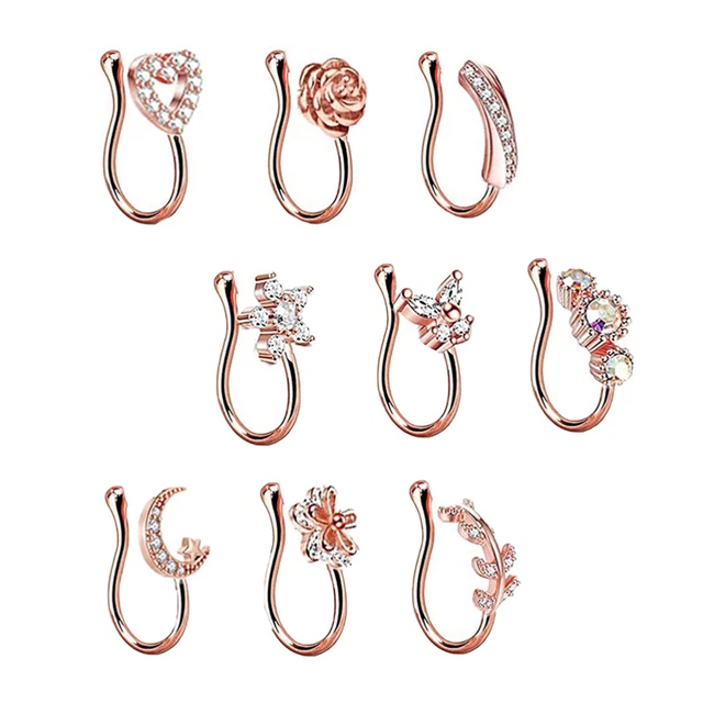 9 Pcs Nasenschmuck Aus Strass Falscher Nasenbügel Künstlich