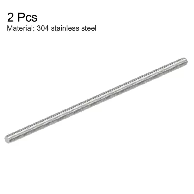 2uds M6 X 150mm Roscada Varilla 304 Inoxidable Acero Derecha Mano Roscas 2