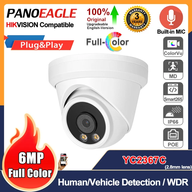 HIKVISION COMPATIBLE 6MP Full Color Security CCTV Camera POE Built-in ...