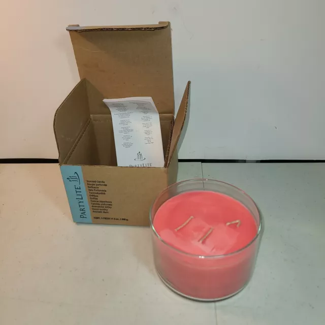 Partylite Essential Jar 3 wick Candle New in Box Cherry Blossom /G34230. 490g