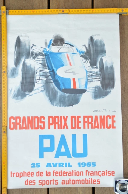 AFFICHE GRAND PRIX AUTOMOBILE DE PAU 1965 par BELIGOND Affiche