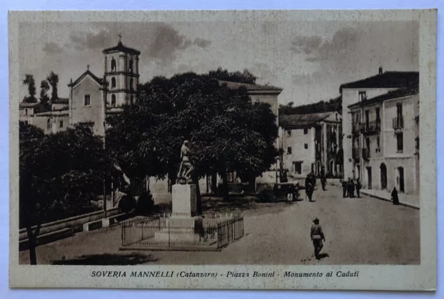 Cartolina Soveria Mannelli piazza Bonini monumento caduti Catanzaro Calabria T11