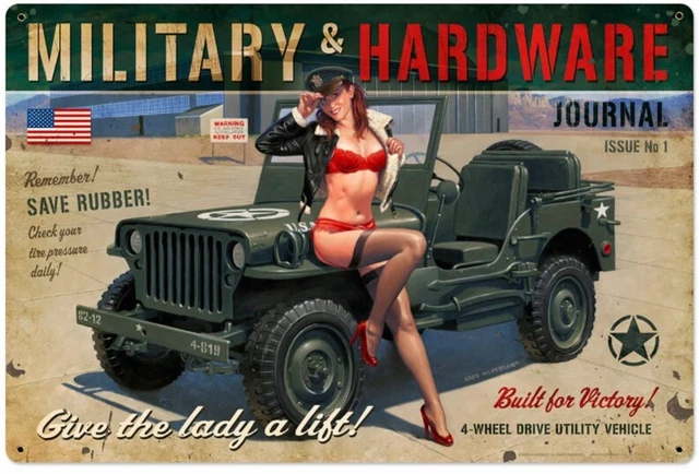 Automobilia Plaque métal déco 30x20cm Jeep World War 2 off-road legend Willys