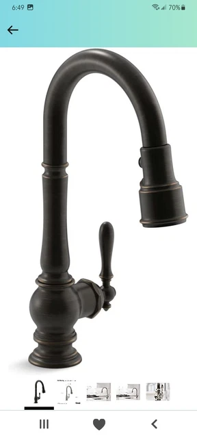 Kohler Artifacts K-99261-2BZ Kitchen Faucet in Oil Rubbed Bronze, 1.5 GPM Kohler Artifacts K-99261-2BZ Kitchen Faucet in Oil Rubbed Bronze, 1.5 GPM