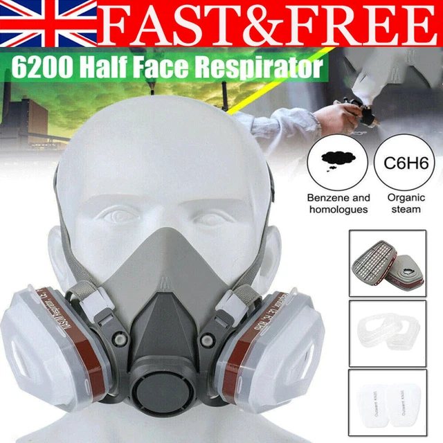 7 IN 1 Gas Mask Half Face Respirator Paint Spray Chemical Facepiece ...