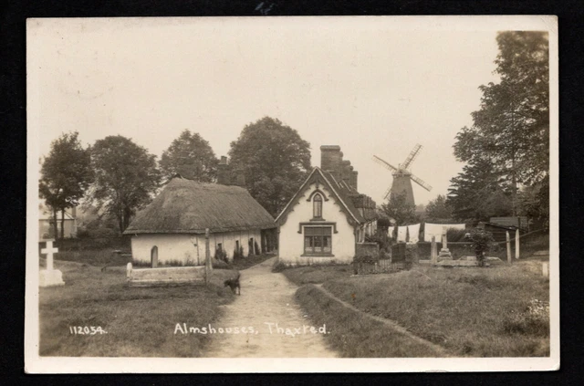 Thaxted, Almshouses - north of Great Dunmow - real photographic postcard