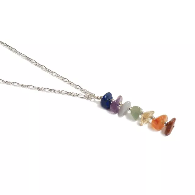 Sterling silver chakra necklace gemstone Amethyst Lapis Lazuli gem stone reiki