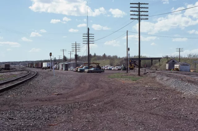 T: Original Slide BN Burlington Northern Track Scene - Carleton MN 1977