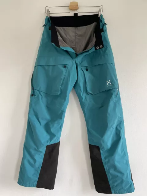 Haglofs GoreTex Primaloft Turquoise Trousers Ski Snowboard Men's S RRP £325
