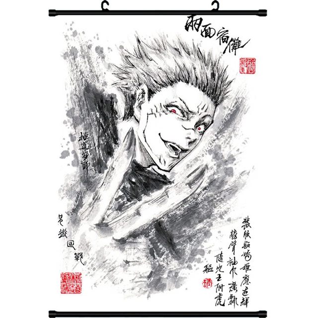 JUJUTSU KAISEN RYOMEN Sukuna Anime Ink Painting Wall Scroll Poster Home