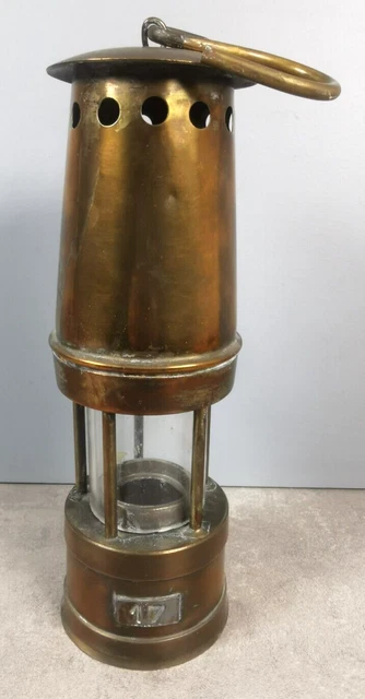 Lampe De Mineur Vintage En Laiton Et Acier - Pêche à La Mouche, Ambiance Lodge
