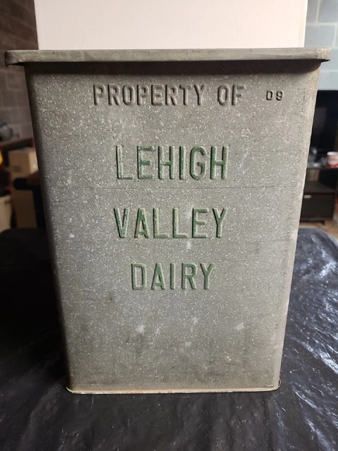 Lehigh Valley Dairy Vintage Galvanized Metal Porch Box