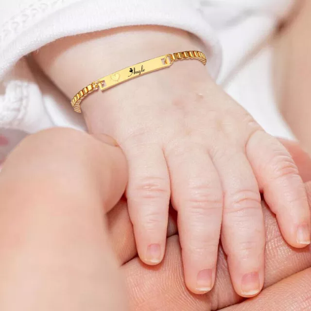 Boîte de Bracelet avec nom d'identification personnalisé, chaîne, cœur...