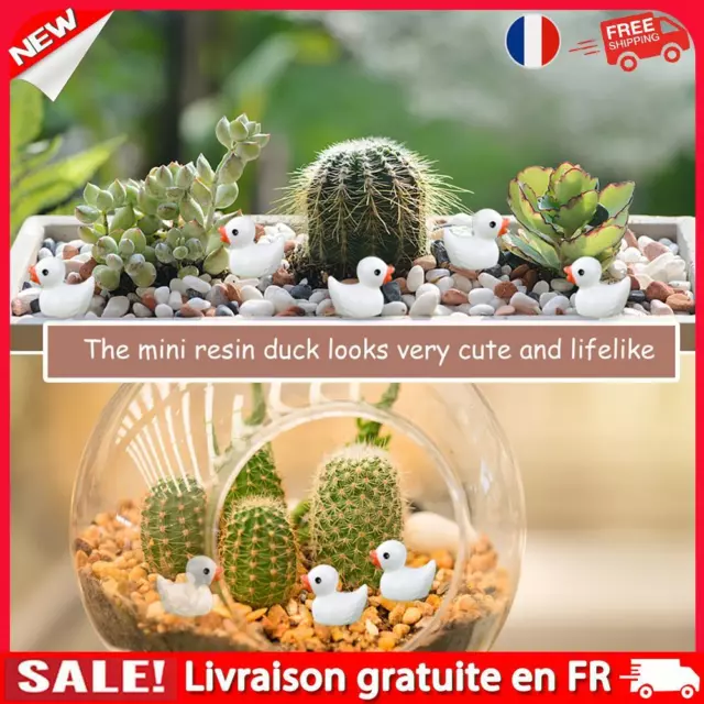 20pcs Resin Car Ducks Ornaments Succulent Decorative Micro-landscape (White)