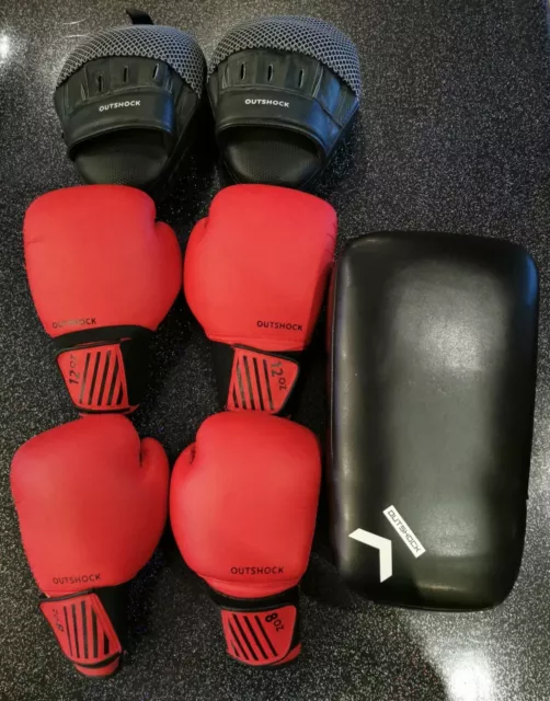 Ensemble pour entraînement de boxe 2 paires de gants neuf kit de frappe 