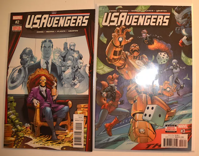 U.S. Avengers Lot of 2 #2,3 Marvel Comics (2017) VF/NM 1st Print Comic Books