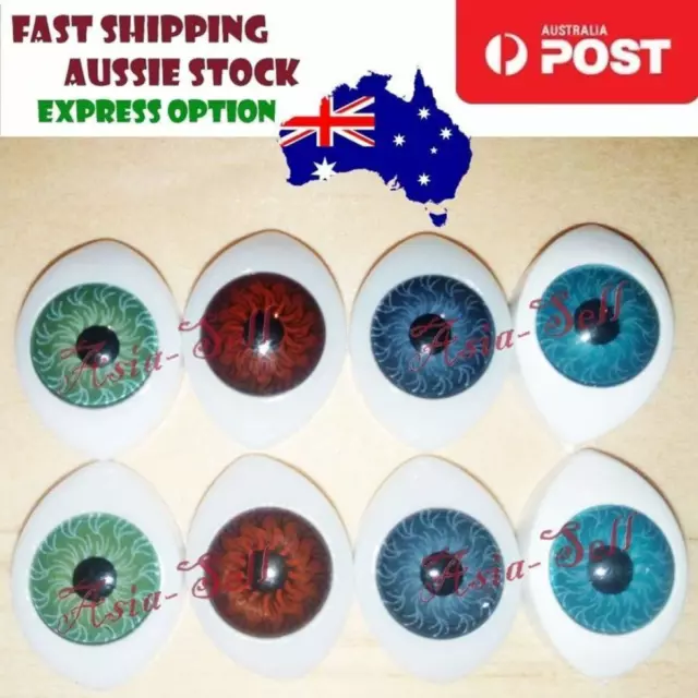 8x Oval Plastic Eyes Iris Reborn Dolls Green Brown Grey Blue Doll 11x16mm 9mm