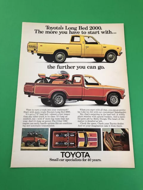1973 1974 1975 1976 Toyota Pick Up Truck Original Print Ad Advertisement B5