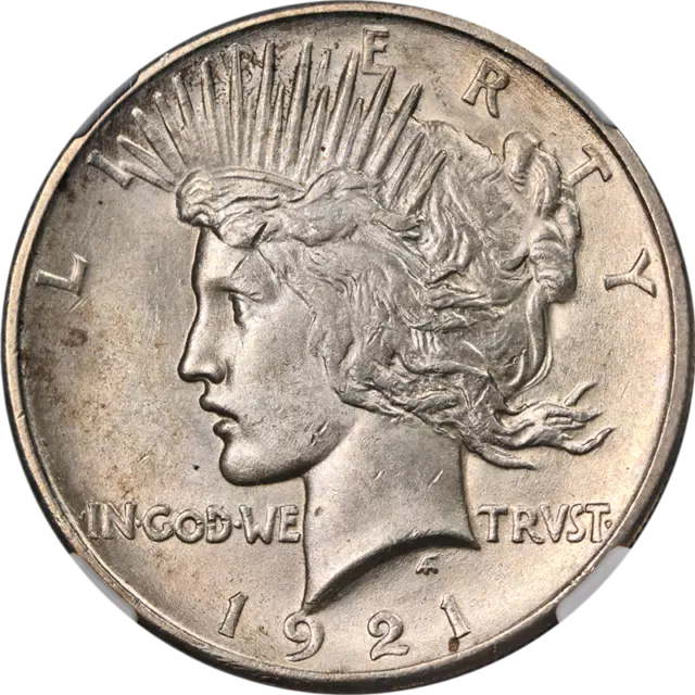 1921 Peace Dollar High Relief NGC MS62 Nice Eye Appeal Strong Strike