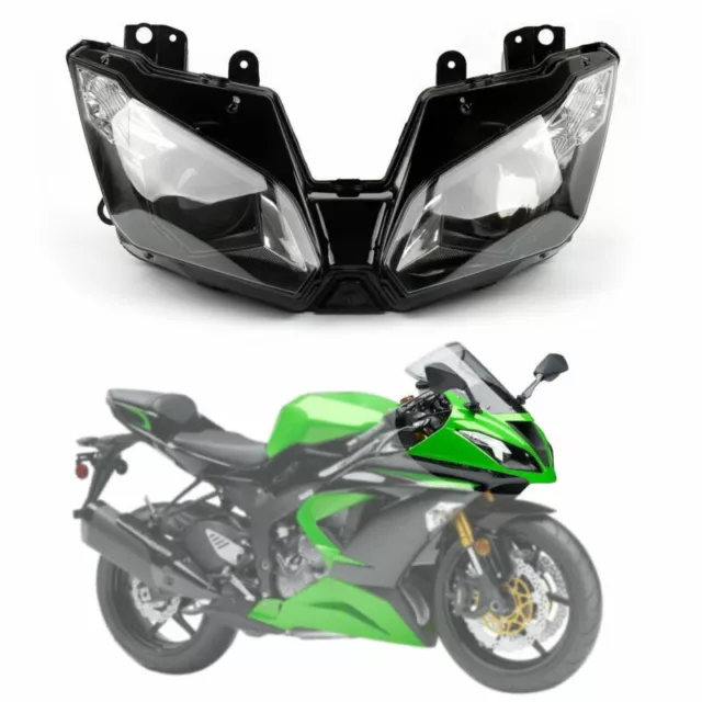 Faro gruppo ottico fanale anteriore Per Kawasaki ZX-6R ZX6R 2013-2015 Chiaro L3