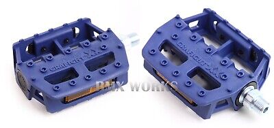 Genuine MKS Graphite-XX Reproduction Pedals 9/16" Blue - Old School BMX Style