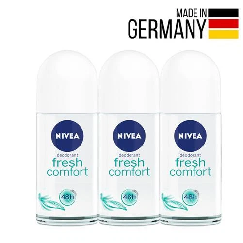 Nivea Frais Confort Déodorant Roll-On Aluminium Gratuit Propre Scent Valeur De 3