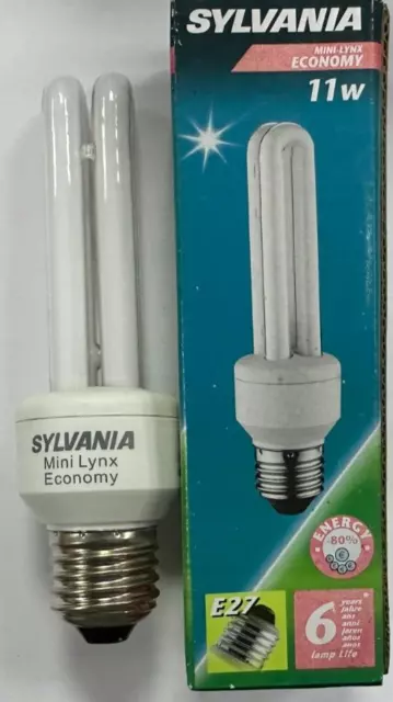 1x 11W (=55W) Sylvania Bas Énergie Économie D'Énergie Lcf Bâton Ampoule Es E27