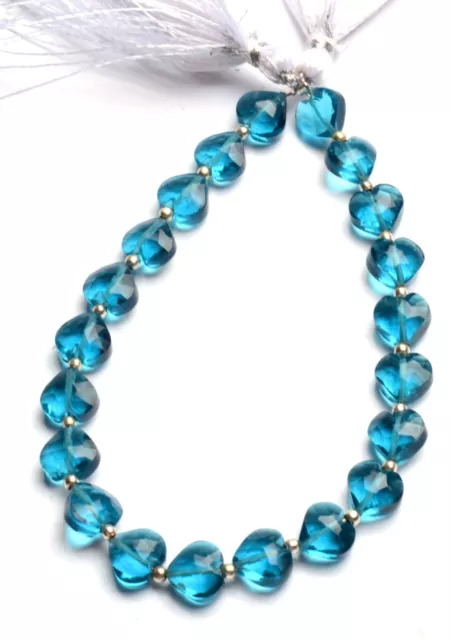 Bleu Néon Apatite Couleur Quartz 8 MM Taille Facettes Forme Coeur Perles 20.3cm