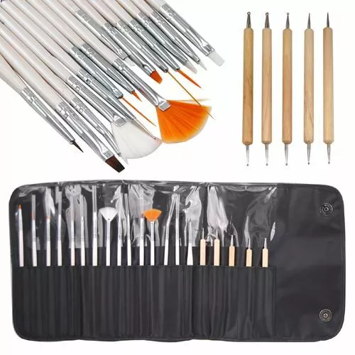 LaRoc 20 Piece Nail Art Designing Painting Dotting Detailing Pen Brushes Tool