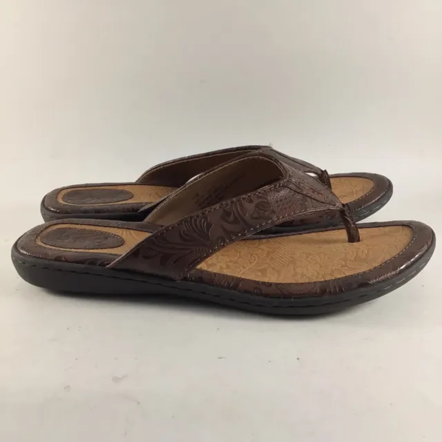 B.O.C born zita womens sandals thong slides brown size 11 M