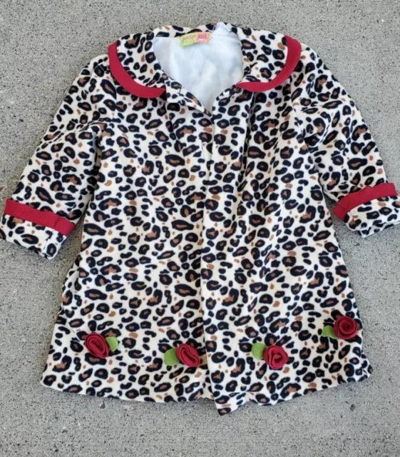 penelope mack jacket Coat Leopard Print Roses girls 3t-4t