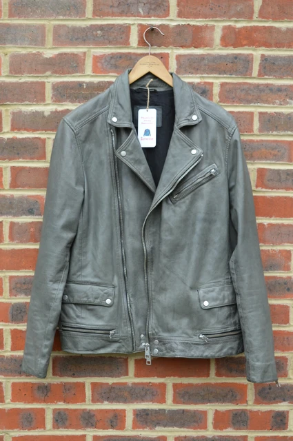 AWESOME SAUCE ALL Saints Mens AKIRA Leather Biker Jacket LARGE Moto 159.99 PicClick UK