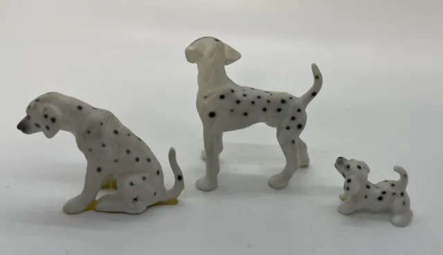 Vintage Miniature Bone China Dalmation Dog Family 3