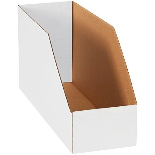 Discount Shipping USA Jumbo Open Top Bin Boxes 6" x 18" x 10" White 25/Bundle...