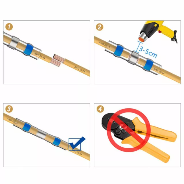 Lötverbinder Rot 0.5-1.5mm Schrumpfschlauch Kabelbinder Stoßverbinder Schlauch 2