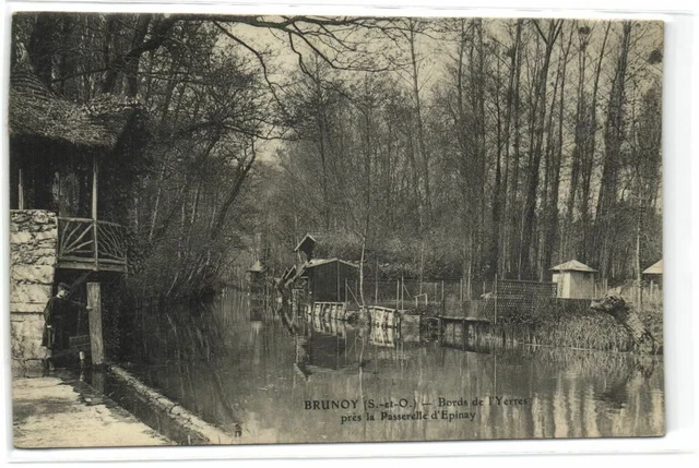 1 CPA 91 Essonne Brunoy Bords De L Yerres Pres La Passerelle D Epinay 1907