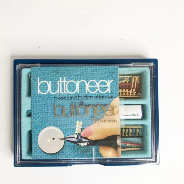 Vintage Dennison Buttoneer 5 Second Button Attacher Kit Stock No. 06001 