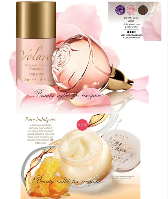 ORIFLAME SET VOLARE Eau De Parfum roll on Milk Honey Gold Hand