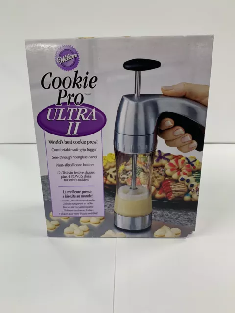 Wilton Cookie Pro Ultra II Spritz Cookie Press w/ 16 Discs NIB