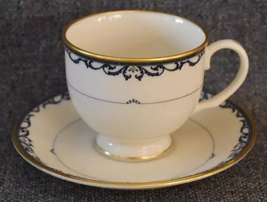 Lovely Lenox Liberty Cobalt Blue On Cream Ground Round Cup And Saucer - Have 11