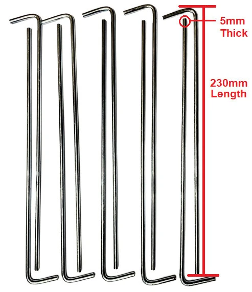 YAOBLUESEA 50 Piquets De Tente En Acier Galvanisé – 23 Cm, Antirouille – Pour Sols Normaux Et Durs, Résistance Tempête